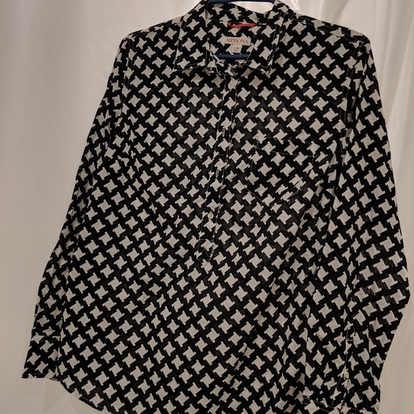 Merona Tops - BOGO NWT Checkered Half Button Down Cotton Shirt